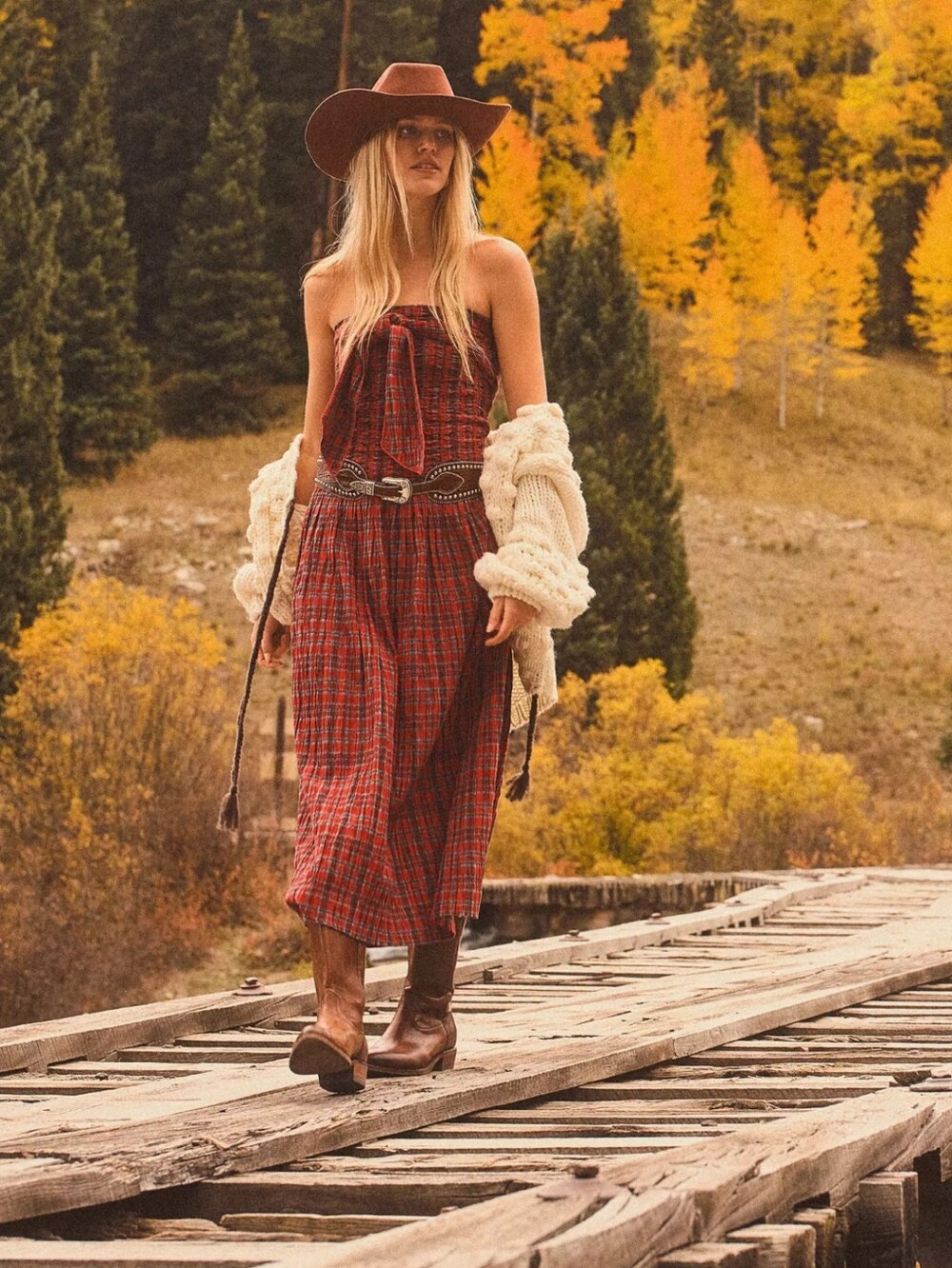 Damson Madder Mia Shirred Red Plaid Dress Sz 8